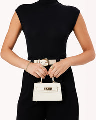 HARIETTE MINI HANDLE BAG - BONE SAFFIANO