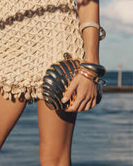 SHELL CLUTCH BAG - GOLD METALLIC