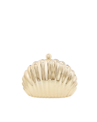 SHELL CLUTCH BAG - GOLD METALLIC