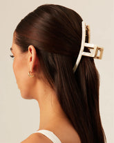 RESIN METAL CLAW CLIP - PEARL