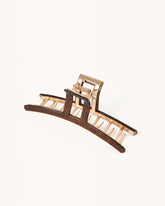 RESIN METAL CLAW CLIP - GOLD-CHOCOLATE TORT