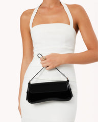 SABELLA SHOULDER BAG - BLACK PATENT-GOLD