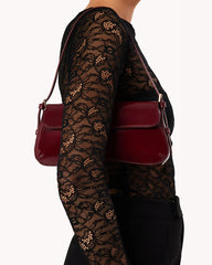 SABELLA SHOULDER BAG - CHERRY PATENT-GOLD