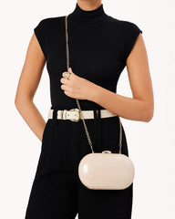 SELENA CLUTCH BAG - NUDE PATENT