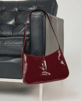 BERGMAN SHOULDER BAG - DARK CHERRY PATENT