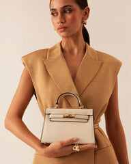 HARIETTE HANDLE BAG - BONE
