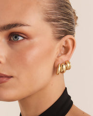 ZALI 3 PACK EARRINGS - GOLD PLATED 18K