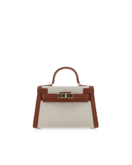 HARIETTE HANDLE BAG - NATURAL LINEN-TAN