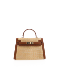 HARIETTE RAFFIA HANDLE BAG - NATURAL RAFFIA-TAN