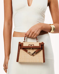HARIETTE RAFFIA HANDLE BAG - NATURAL RAFFIA-TAN
