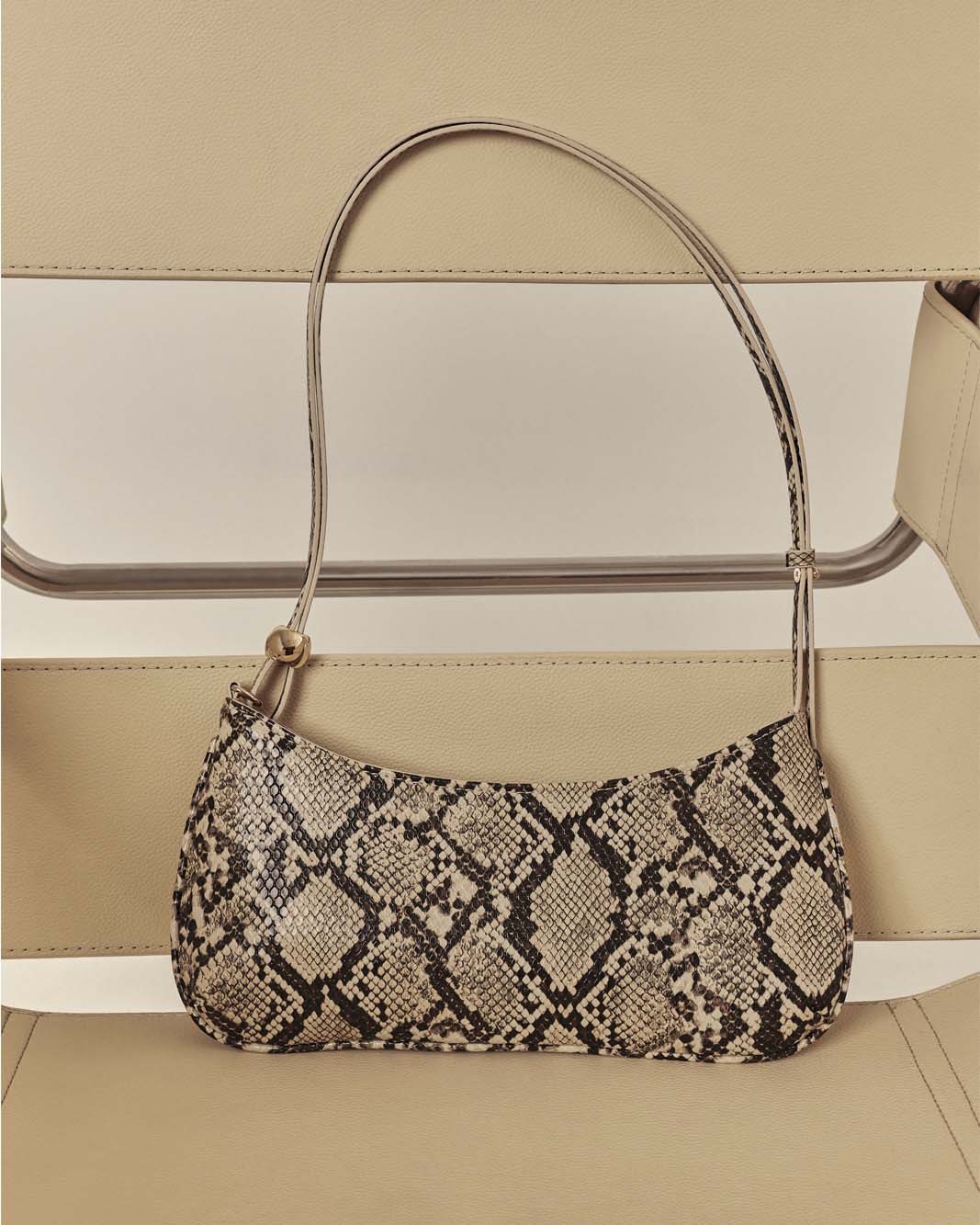 ROSABELLE SHOULDER BAG - CREAM SNAKE