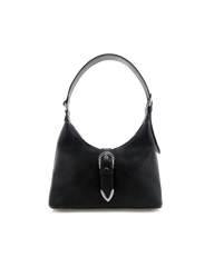 LYRA SHOULDER BAG - BLACK TUMBLE-SILVER