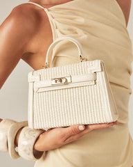HARIETTE RAFFIA HANDLE BAG - CREAM RAFFIA-BONE